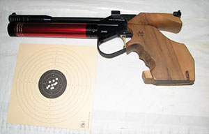 Air pistol with target.